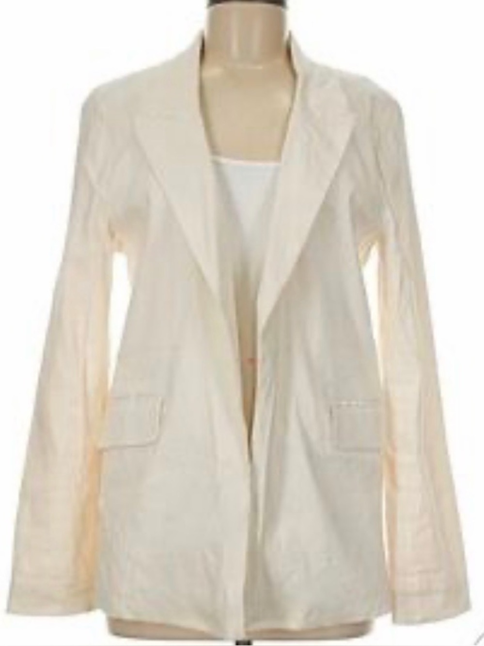 Jason Wu off-white linen blend blazer minimalist career jacket summer basic m
